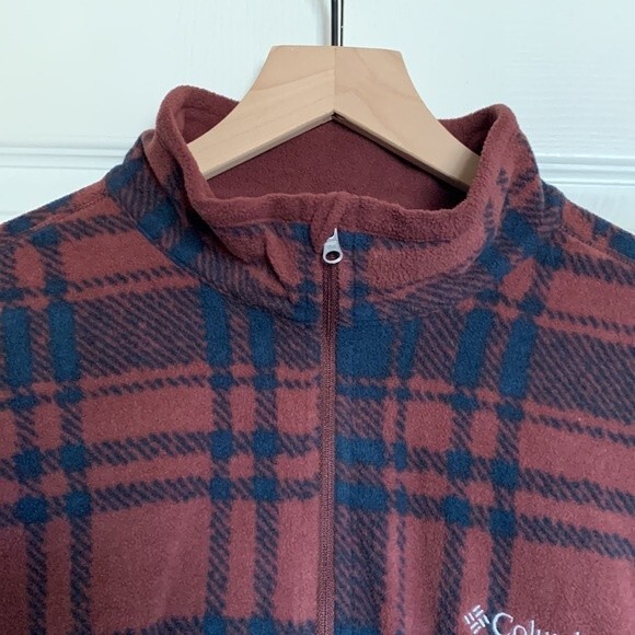 Columbia Men’s Pine Ridge Plaid Fleece Three Quarter Zip Pullover Sz L - Picture 5 of 8
